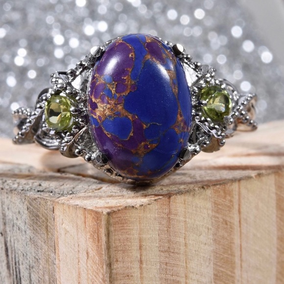 Jewelry - Mojave Purple Turquoise, Hebei Peridot Ring
